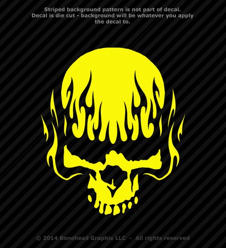 Flaming Skull 6.5 inch Vinyl Decal Sticker Zombie Outbreak Fire Walking Dead - Picture 10 of 14