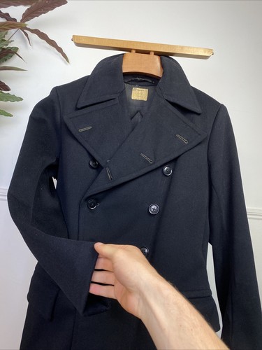 Gieves Savile Row (38) Bespoke Double Breasted 1950 Military Overcoat Jacket - Picture 9 of 23