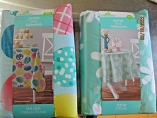CHOICE Vinyl Tablecloth Easter Eggs or Spring Daisy In/Outdoor Easy Clean Up