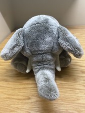 Toys R Us Elephant Plush Gray Soft Floppy Stuffed Animal White Tusk Feet 2000