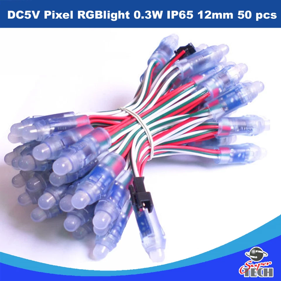50PCS DC5V WS2811 Pixel Light RGB 0.3W IP65 12mm Christmas/xmas Decoration light - Image 2 of 4