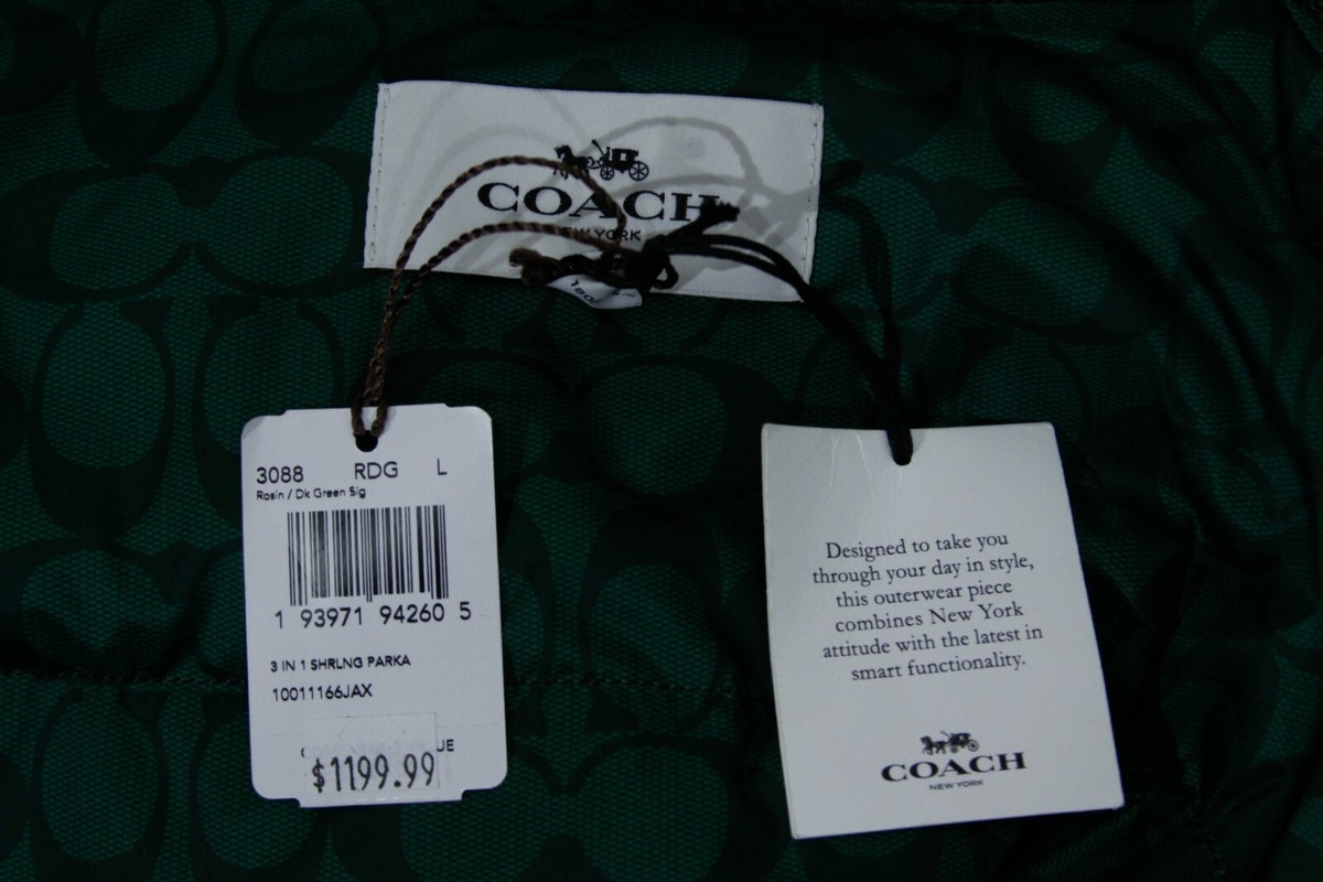 Authentic Coach Men's duck down feathers two in one parka US XXL
