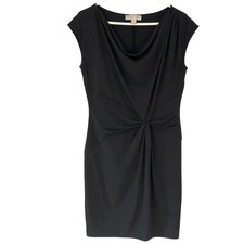 Michael Michael Kors Black Sleeveless Cowl Neck Knotted Waist Detail Dress Sz M