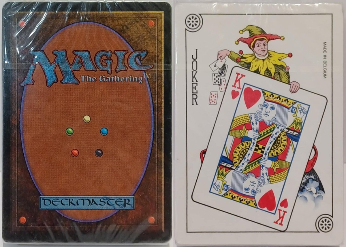 mtg poker cards Sealed 1993-94 Carta Mundi Belgium Deck The Yaquinto MTG Backed Poker