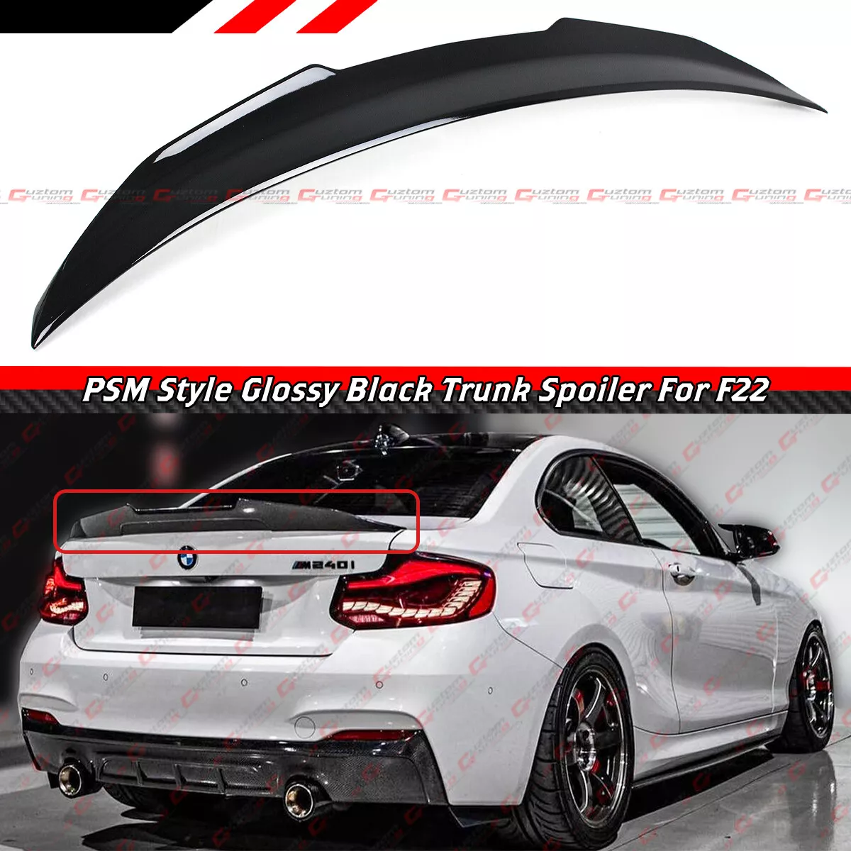 FOR 14-21 BMW F87 M2 F22 M240i M230 PSM Style Gloss Black Highkick 