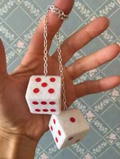 White Red Fuzzy Dice Solid Maple New Product Car Or Truck Hand Made In Usa White Red Fuzzy Dice Solid Maple New Product Car Or Truck Hand Made In Usa