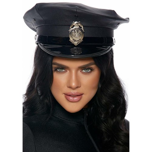 Vinyl Cop Hat Contrast Brim Removable 
