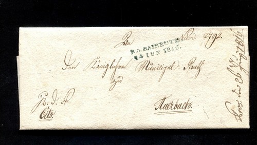 Bavaria 1816 - Blue L2 "R.3.baireuth " (#7282)