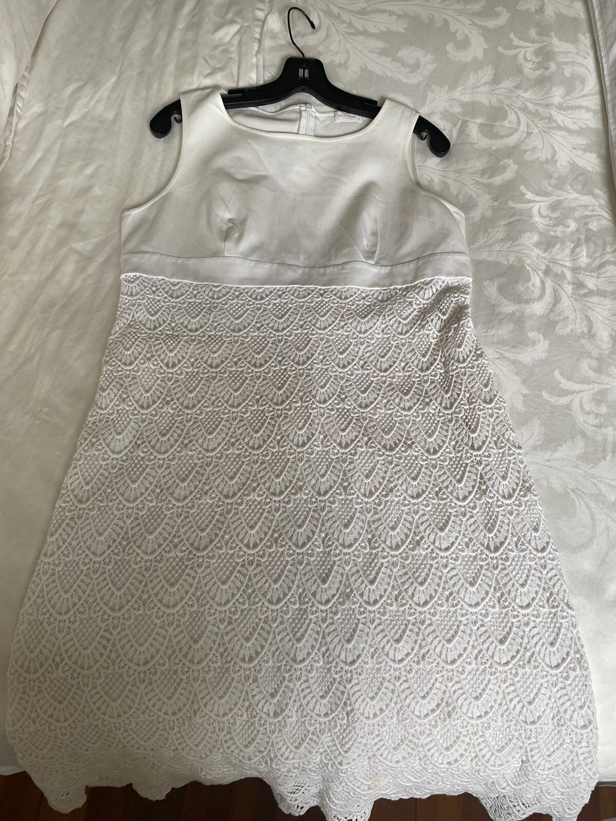 Valentino abito bianco splendido pizzo classico US 12 48