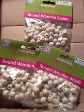 CRAFTS - Krafters Korner Round Wooden Beads 70 pcs per pack - Pk of 3