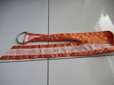 Woman's Orange White Fabric Belt Adjustable 1980's Near Mint