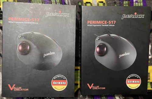 🐭 1 Perixx Perimice-517 Wired Trackball USB Mouse, 7 Button Design, Black - Picture 2 of 6