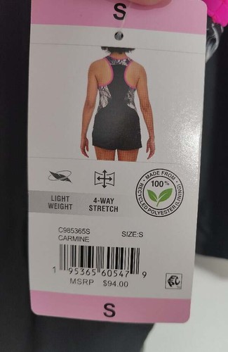 Women's Sz S Zero Xposur Tankini Swimsuit Skirt Tank Top Two Piece NWT Black Pin - Picture 4 of 5