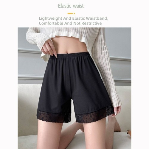 Star Lace Lace Anti Glare Ice Silk Breathable Non Rolled Edge Leggings - Picture 2 of 8