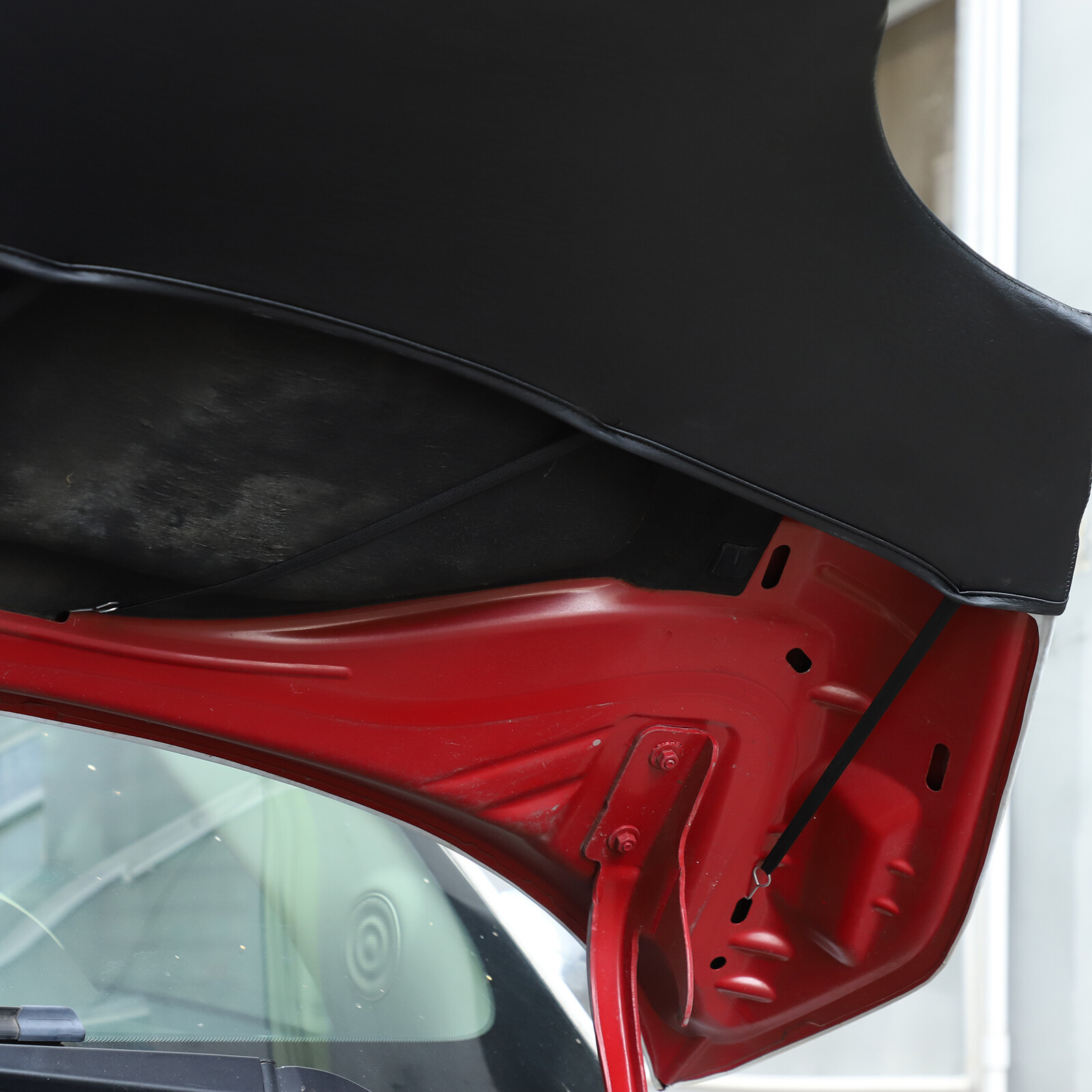 PU Leather Hood Bonnet Bra Shield Bug Deflector Protector Fits Fiat 500 ...