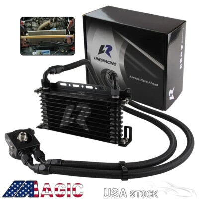 AN10 10 Row Oil Cooler Kit With Thermostatic For Subaru BRZ 13-19 Scion FR-S BK