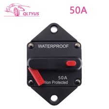 50A Circuit Breaker 12V-32V DC Fuse Inverter W/Manual Reset Button for Car