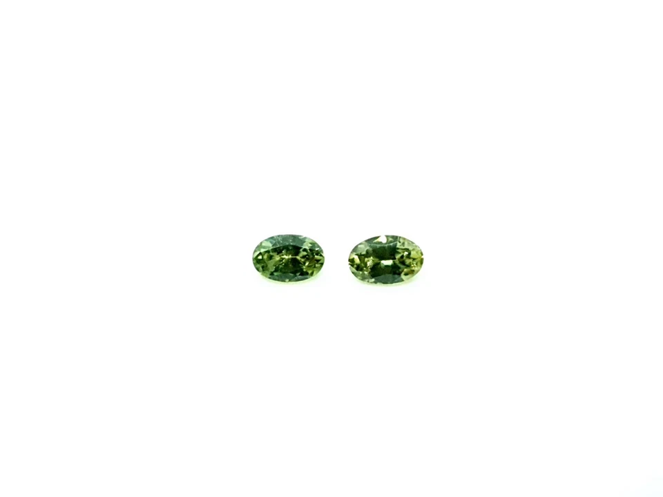 Demantoid Garnet 6x4 oval pair  set of 2  Excellent Cut Demantoid Garnet Jewelry - Image 3 of 4