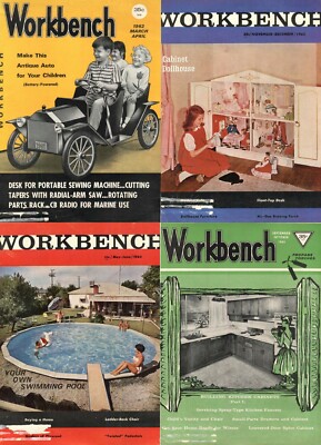 42 Old Issues of Workbench Magazine Carpentry Woodwork Plans (1958-1964) on DVD