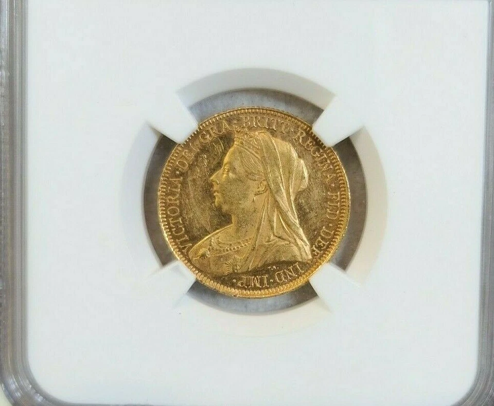1900 AUSTRALIA GOLD 1 SOVEREIGN VICTORIA NGC MS 60 PL RARE PROOF LIKE TOP POP 1 - Image 3 of 4