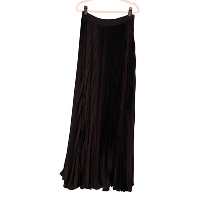 Vici Pleated Black Full Length Maxi Skirt Size M *FREE SHIP*