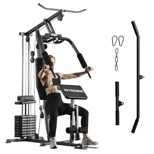 Syedee Multifunctional Home Gym System, Home Gym Station with 100LBS