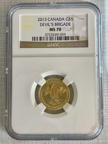 Canada 2013 Devil's Brigade $5 1/4 oz Gold NGC MS70 SKU# 4162