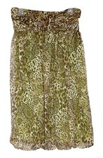 Suzi Chin for Maggy Boutique Leopard Animal Print Chiffon Strapless Dress Sz 8