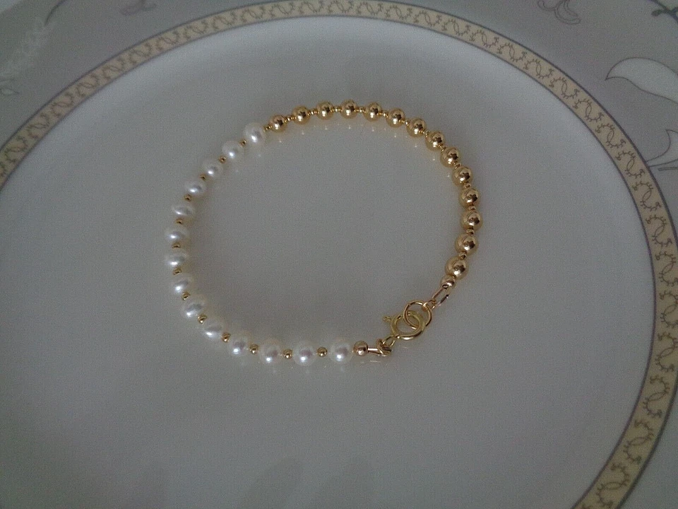 Armband 14K Gold Filled Gold Armband Perlen - Bild 3 von 4