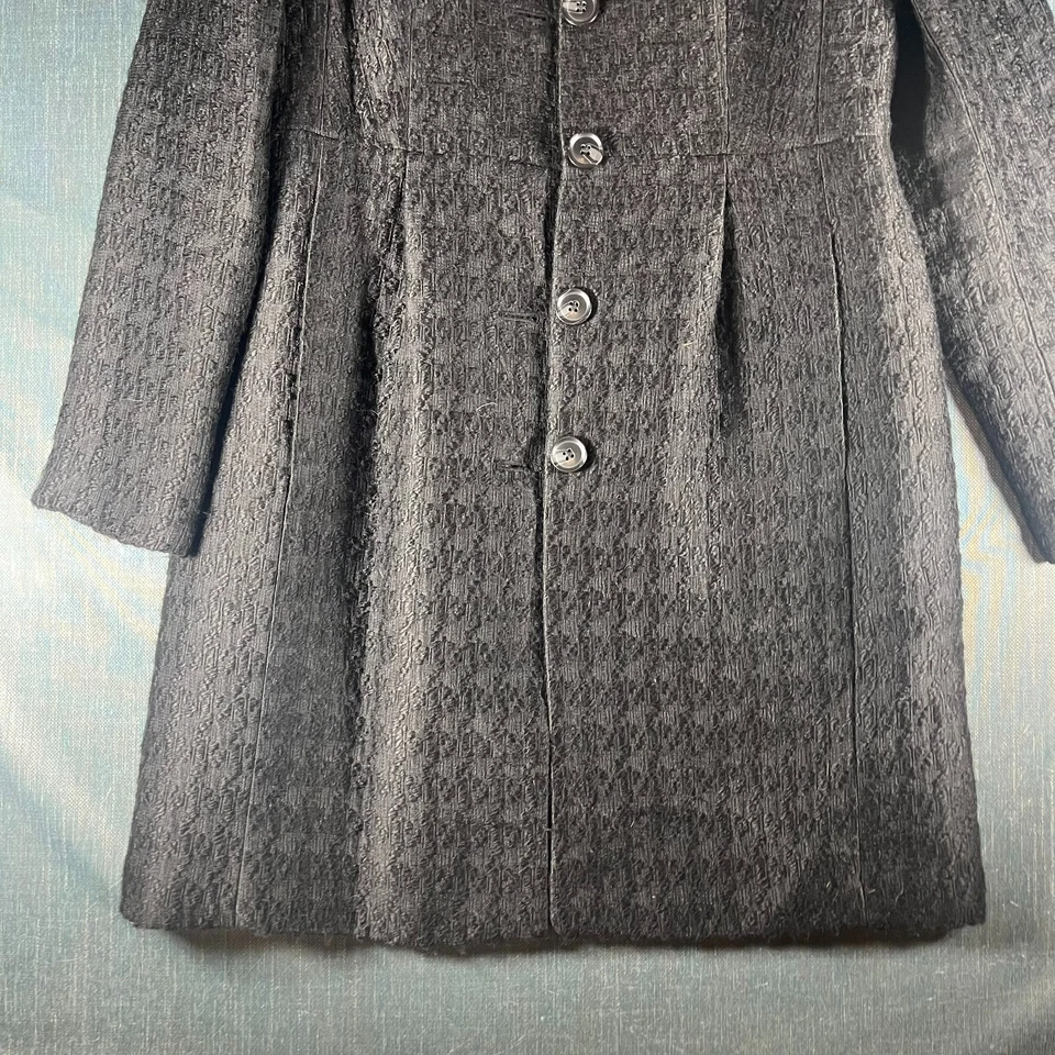 Abrigo Mujer Banana Republic Negro Texturizado Tela Italiana Talla M Mezcla Acrílica Foto 3 de 4