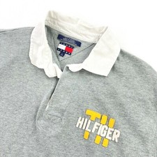 VTG Tommy Hilfiger Men's Short Sleeve Polo Shirt Gray   Large