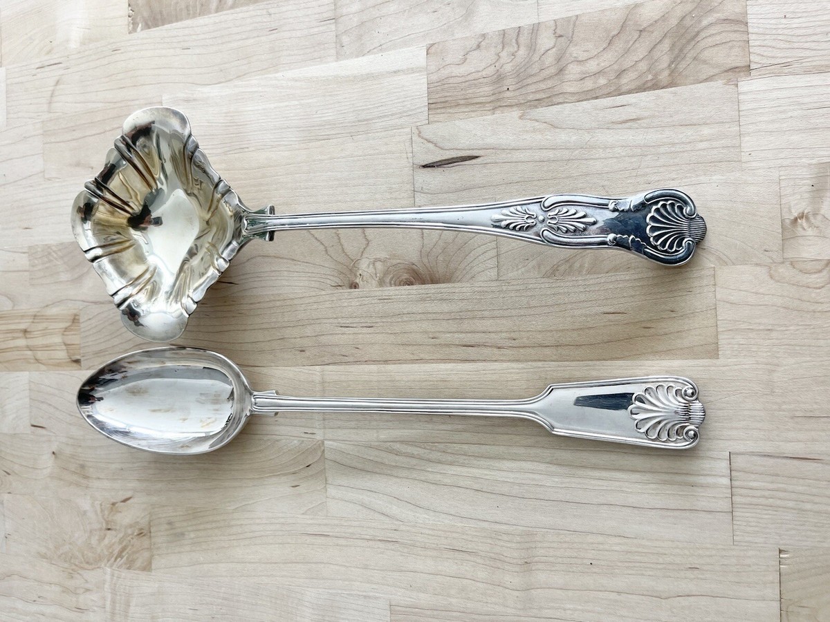 【専用】英国 アンティークスプーン EPNS AI SHEFFIELD ENGL Vintage Sheffield EPNS AI Silver Plate Serving Ladle & Spoon