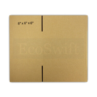 10 Pack Of 8x6x6" Cardboard Moving Boxes - EcoSwift, Corrugated Shipping Cartons