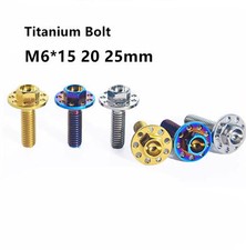 M6 15/20/25mm Titanium Hex Drilled Head Flange Bolt Fairing Screw for Motorcycle