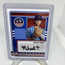 Michael Torres 2023 Panini USA Baseball Black Ink Auto Relic NTDP-MT