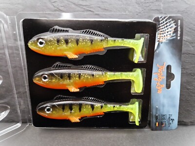 Raubfaktor Trophy Lure ''UV Perch'' 125 / 3 Stück Gummifische angeln Kunstköder