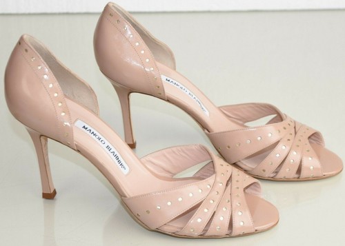 Escarpins Manolo Blahnik Dorsey 41 Nude Beige - Cuir Verni, Neufs Sans Emballage