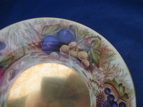 AYNSLEY - SIGNED JONES & N.BRUNT - CUP & SAUCER & PLATE TRIO GOLD ORCHARD FRUIT - Picture 15 of 16