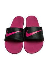 Nike Kawa Slides Black Vivid Pink Slide Sandals DD8519-001 Youth Size 4Y