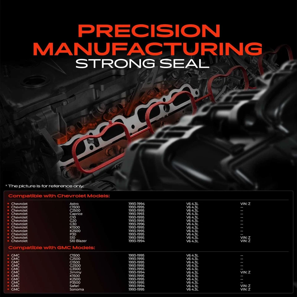 Lower Engine Intake Manifold Gasket for Chevrolet Caprice C1500 C2500 GMC Jimmy - Image 2 of 4