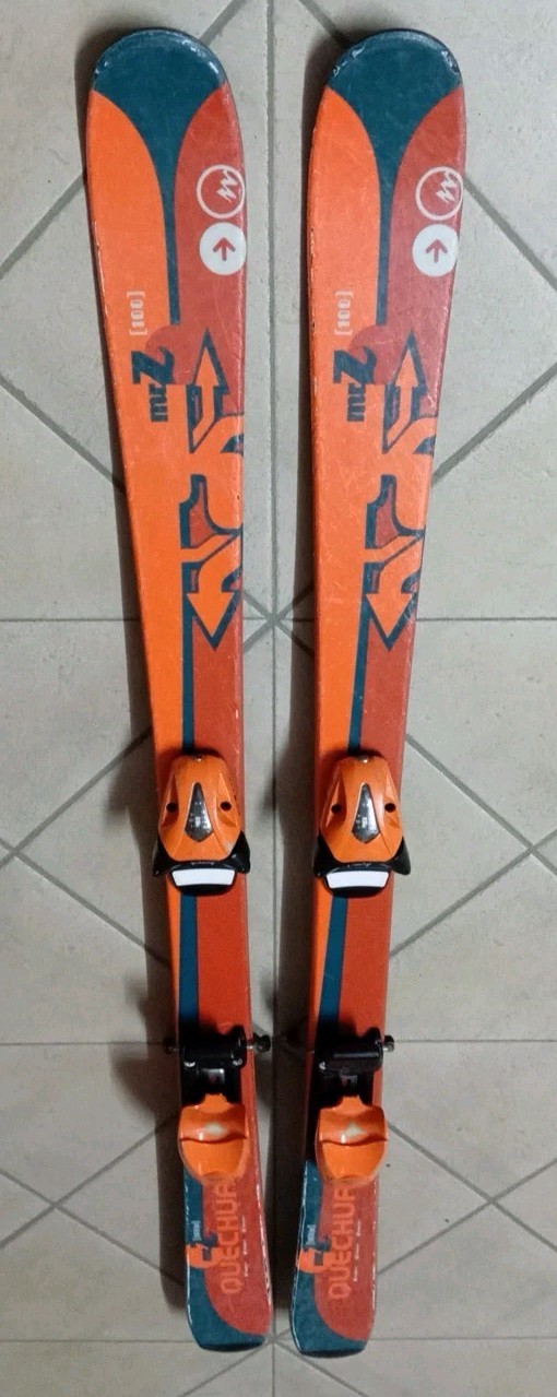 Sci usati bambino/a Quechua cm. 118 + attacchi Tyrolia