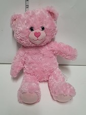 Build-A-Bear Pink Heart Nose Teddy Bear Plush 16  Stuffed BAB Says I LOVE You