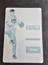 2018 Panini Contenders Draft Picks A.J. Puk #1 Draft Ticket Right Leg Plate 1/1