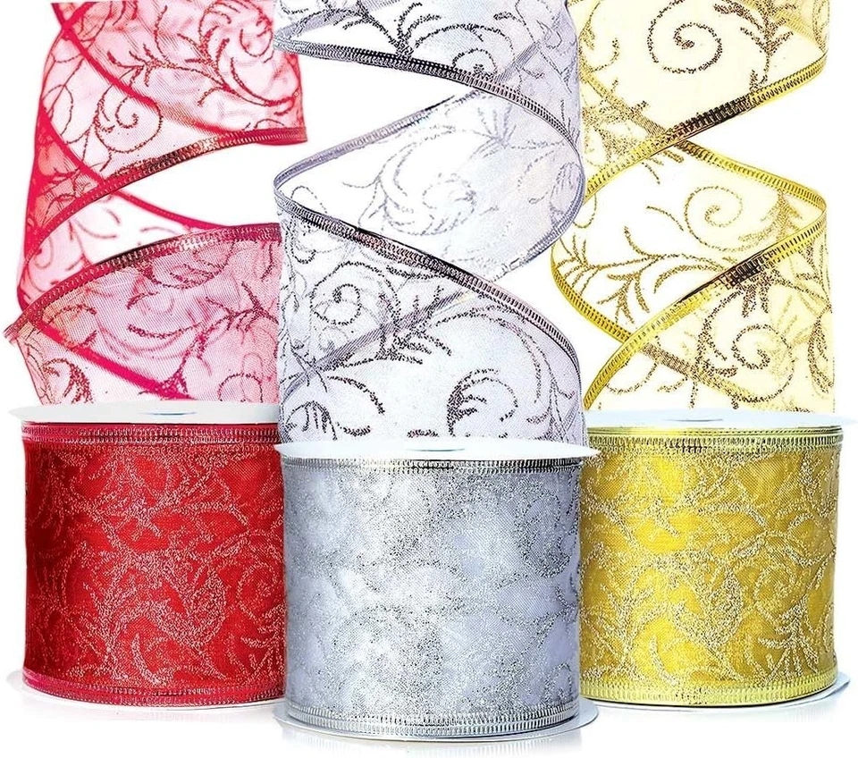 Organza Wired Ribbon 2.5" Wide 30 Yards Perfect for Gift Wrapping, Bows, Crafts - Image 2 of 4