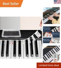 Piano Notes for Beginner, Removable 88-Key Full Size Piano Labels, 61 Key Sil...