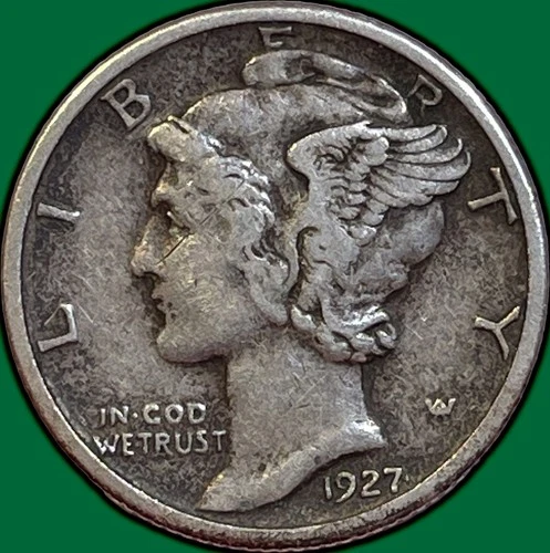 1927 Mercury Dime Extremely Fine XF Coin #35724