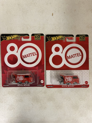 Hot Wheels Mattel 80th Anniversary Kool Kombi chase (white card) w/ regular card