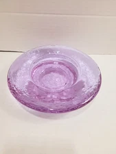 Fire and Light Glass Lavender Purple   Wine Caddy Candle Holder 6.5" EUC 