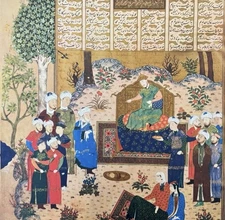 KING YAZDJIRD / MUNZIR THE ARAB 1430 Original 50’s Vintage Fine Art Print Persia