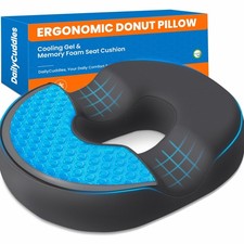 Donut Pillow for Tailbone Pain, Hemorrhoids - Cooling Gel Memory Foam Chair S...
